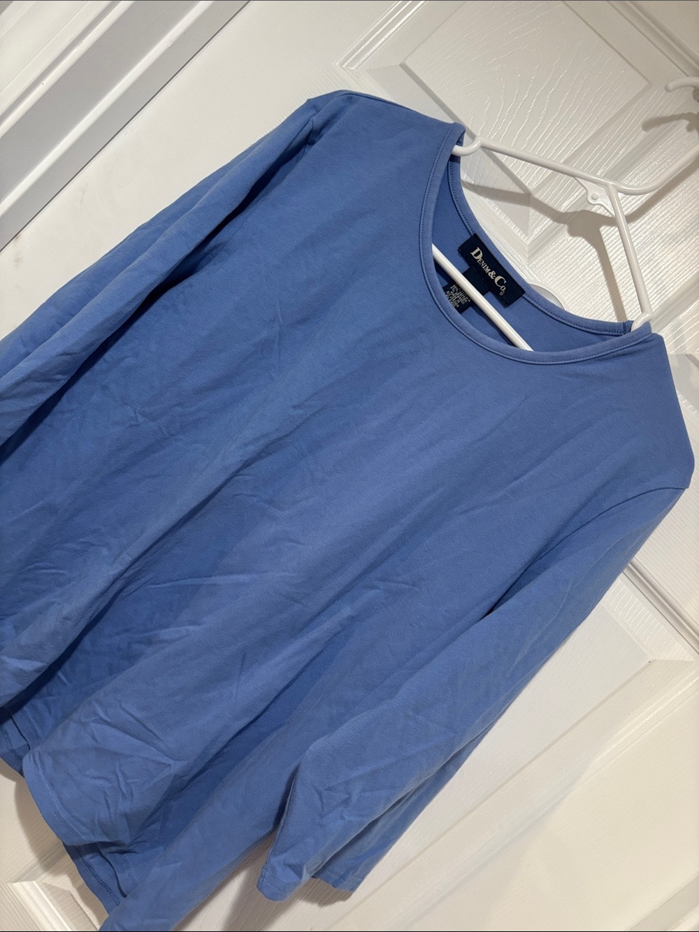 DENIM & CO Periwinkle 3/4 Sleeve Top